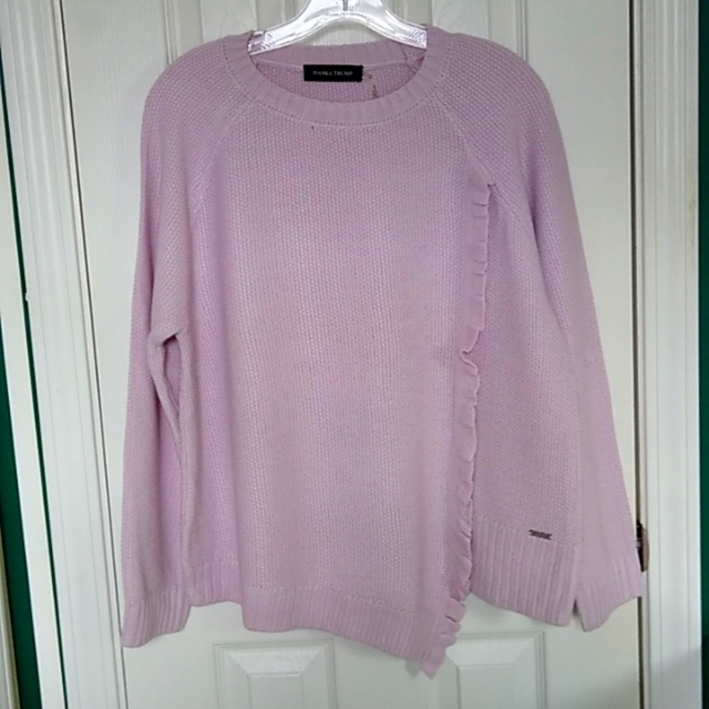 Ivanka Trump Women's Sweater with Ruffle, Size L